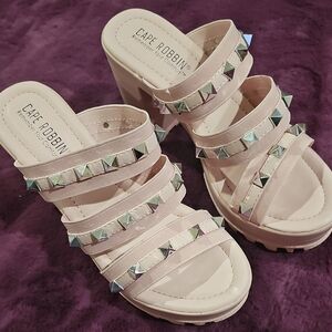 Cape Robbin Women's Blush Studded Platform Sandals